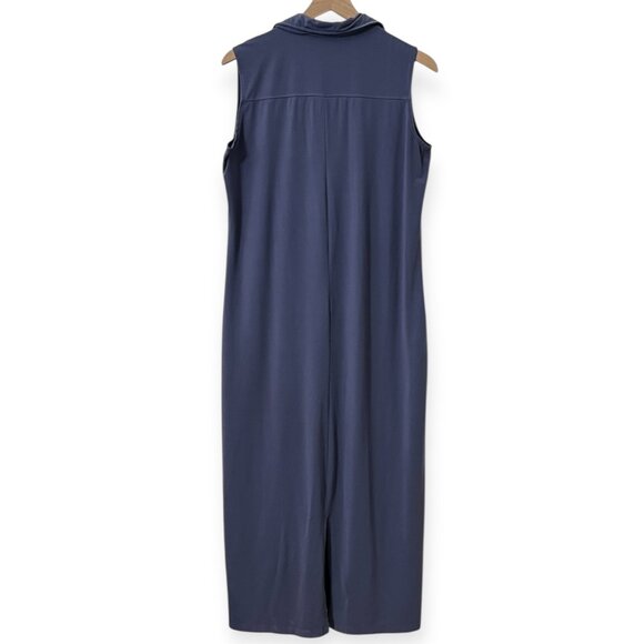 TravelSmith Women’s M Sleeveless Polo Midi Dress USA Made Supplex Nylon Stretch - Picture 2 of 9